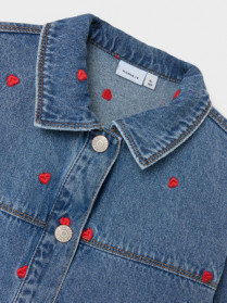 NAME IT Hjerte Denim Jakke Mandy Medium Blue Denim Heart